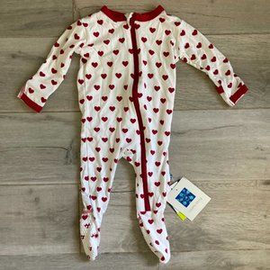 Kickee Pants Heart Print Footie with Zipper